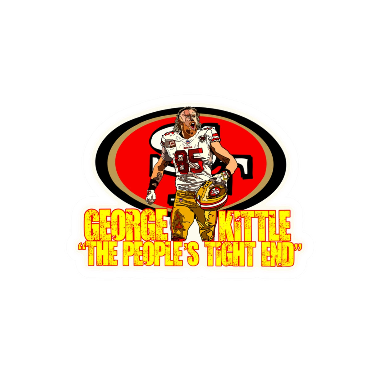 George Kittle Kiss-Cut Stickers